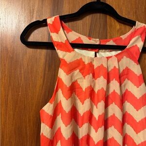 BCX Coral and Cream Sleeveless Blouse